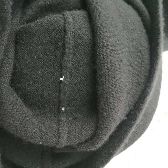 Vince 100% Cashmere Black Sweater Mini Dress with Mockneck and Ruched Front XS - Picture 15 of 17